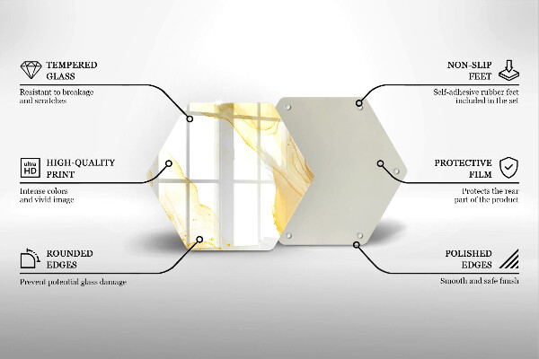 Tabla de cortar de vidrio Abstracción dorada