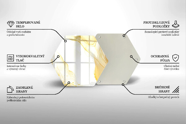 Tabla de cortar de vidrio Abstracción dorada