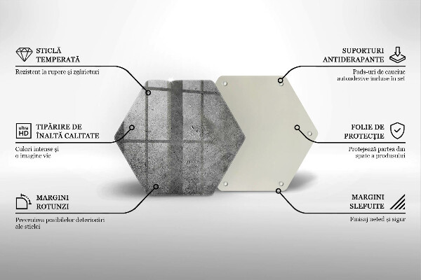 Tabla de cortar de vidrio Textura de piedra de hormigón