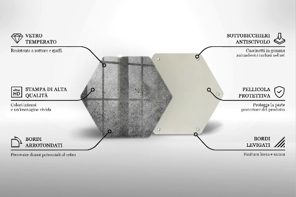 Tabla de cortar de vidrio Textura de piedra de hormigón