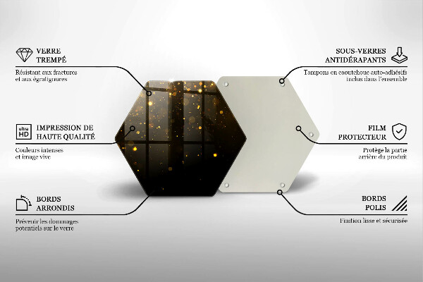 Tabla de cortar de vidrio Brillo dorado