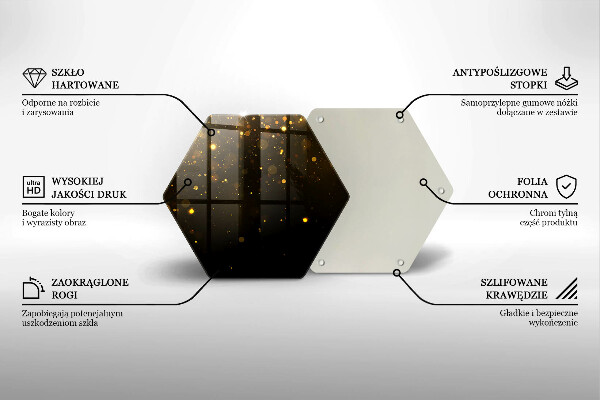 Tabla de cortar de vidrio Brillo dorado