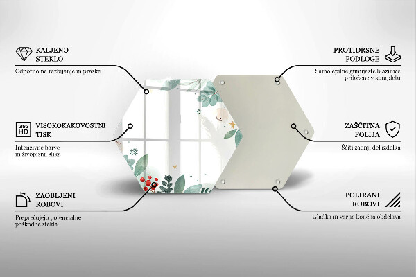 Tabla de cortar de vidrio Hojas de acuarela