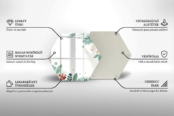 Tabla de cortar de vidrio Hojas de acuarela