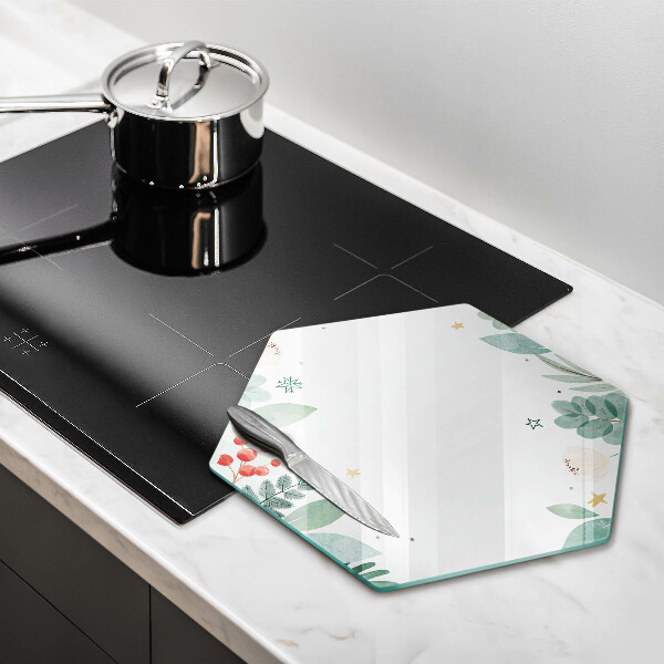 Tabla de cortar de vidrio Hojas de acuarela