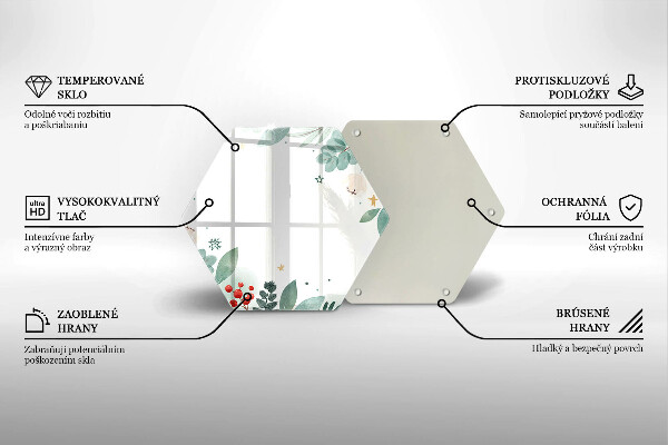 Tabla de cortar de vidrio Hojas de acuarela
