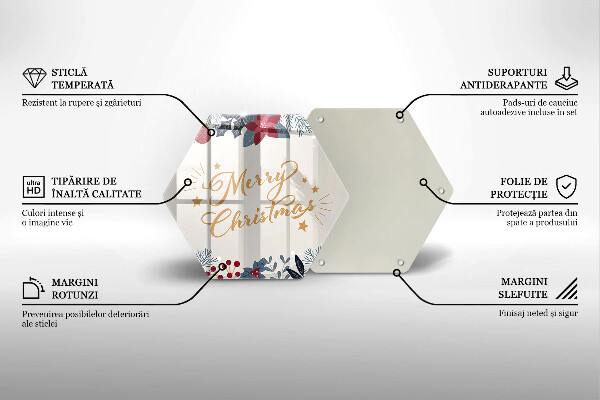 Tabla de cortar de vidrio Merry christmas