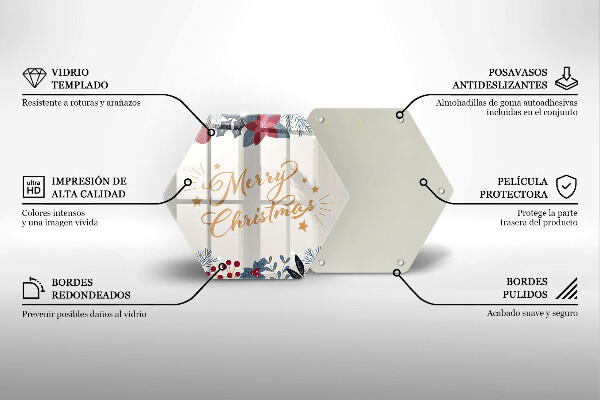 Tabla de cortar de vidrio Merry christmas
