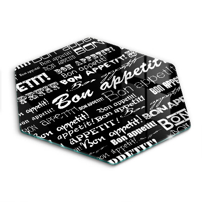 Tabla de cortar de vidrio Subtítulos de cocina bon appetit