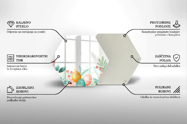 Tabla de cortar de vidrio Huevos de pascua