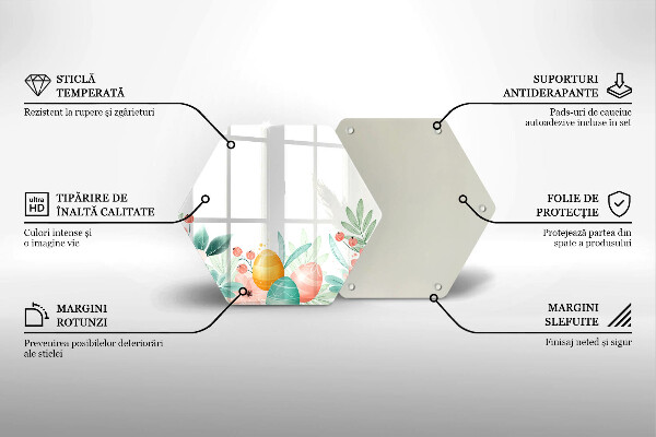Tabla de cortar de vidrio Huevos de pascua