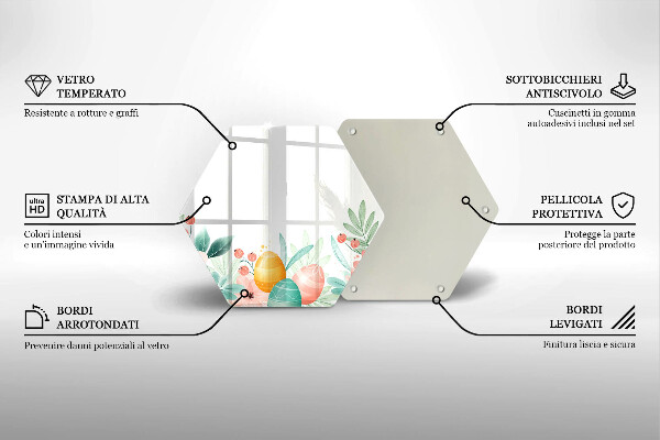 Tabla de cortar de vidrio Huevos de pascua