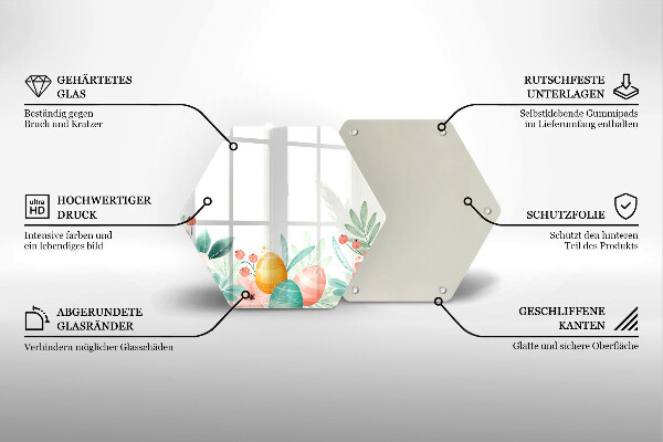 Tabla de cortar de vidrio Huevos de pascua