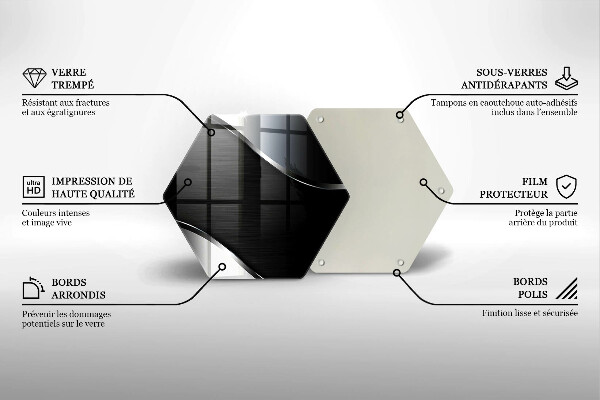 Tabla de cortar de vidrio Abstracción de metales