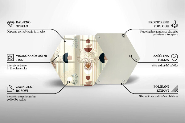 Tabla de cortar de vidrio Formas de geometría boho