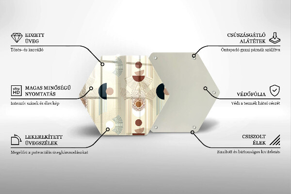 Tabla de cortar de vidrio Formas de geometría boho