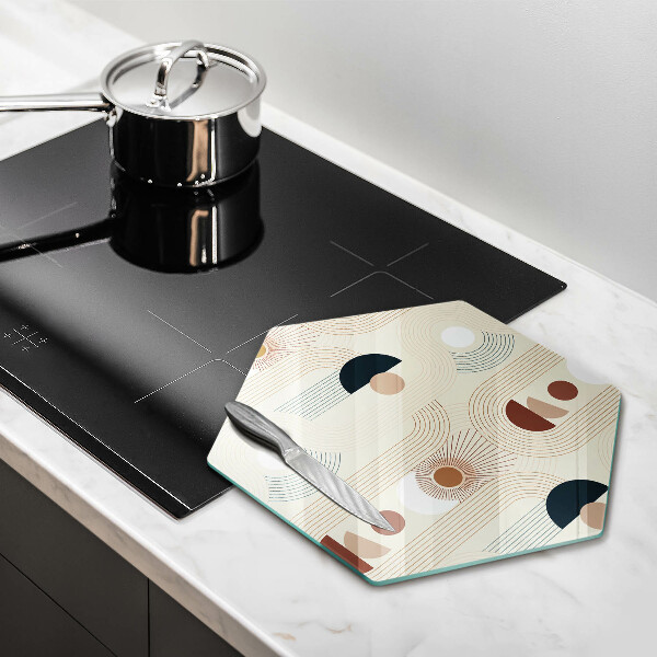 Tabla de cortar de vidrio Formas de geometría boho