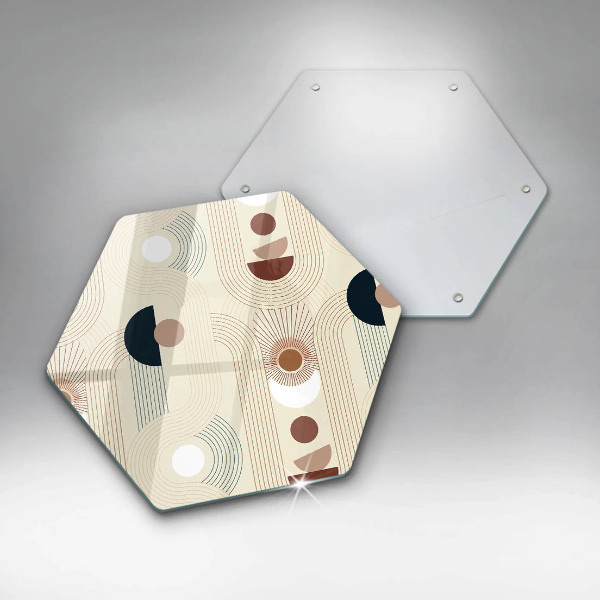 Tabla de cortar de vidrio Formas de geometría boho