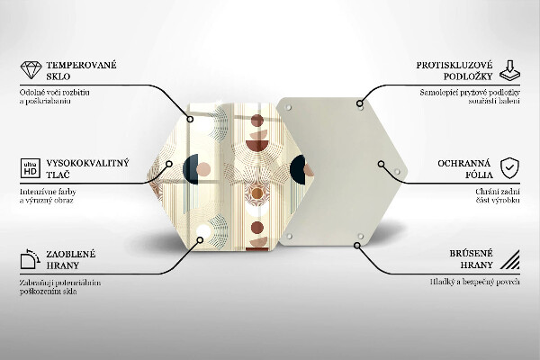 Tabla de cortar de vidrio Formas de geometría boho