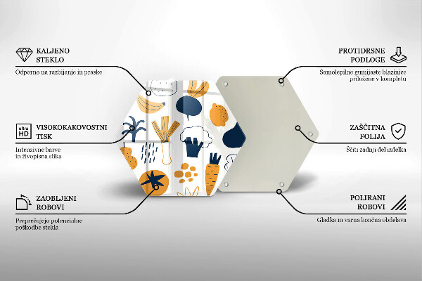 Tabla de cortar de vidrio Ilustración de comida