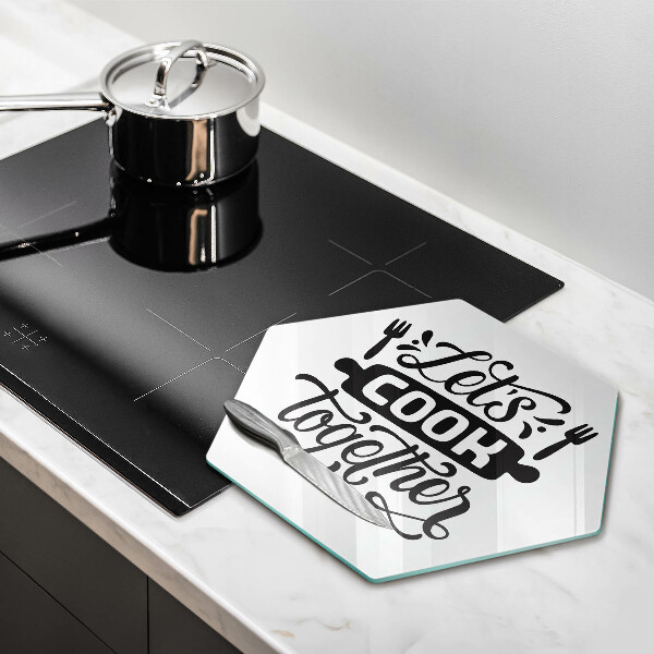 Tabla de cortar de vidrio Let's cook together