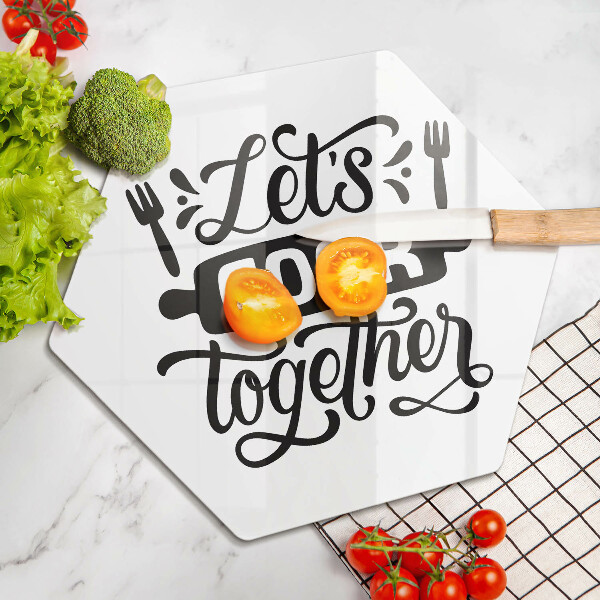 Tabla de cortar de vidrio Let's cook together