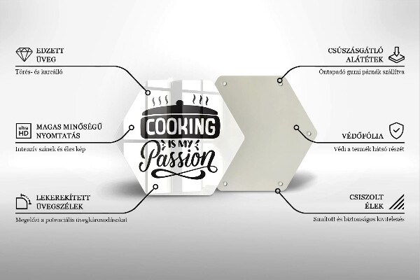 Tabla de cortar de vidrio La cocina es mi pasión