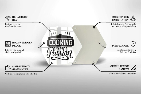 Tabla de cortar de vidrio La cocina es mi pasión
