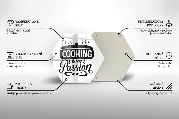 Tabla de cortar de vidrio La cocina es mi pasión