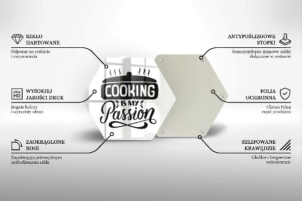 Tabla de cortar de vidrio La cocina es mi pasión