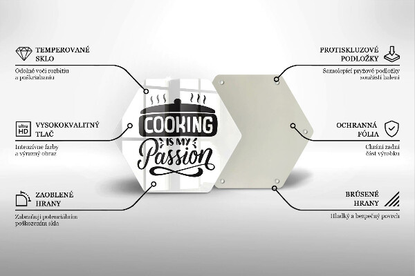 Tabla de cortar de vidrio La cocina es mi pasión