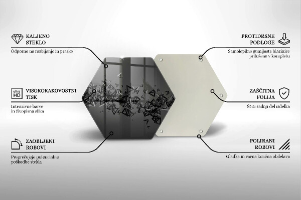 Tabla de cortar de vidrio Formas abstractas 3d