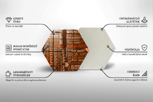 Tabla de cortar de vidrio Bon appetit subtítulos