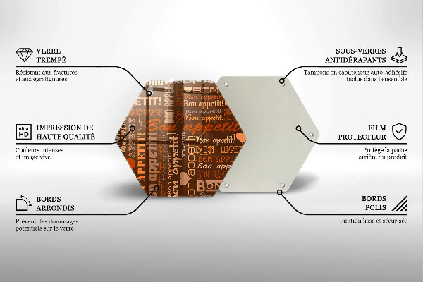Tabla de cortar de vidrio Bon appetit subtítulos