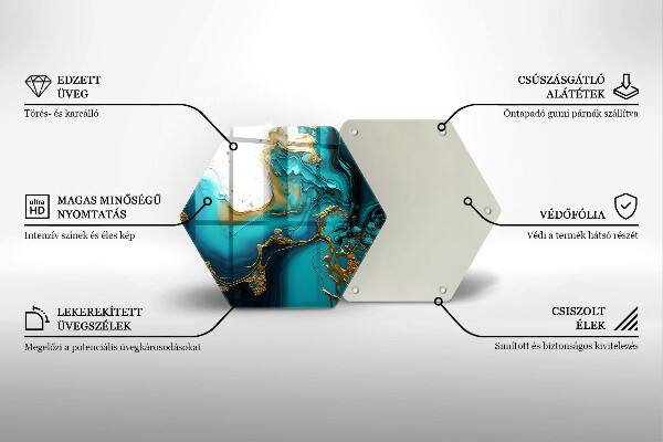 Tabla de cortar de vidrio Abstracción turquesa