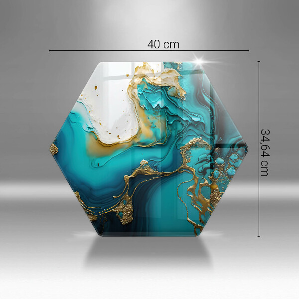 Tabla de cortar de vidrio Abstracción turquesa