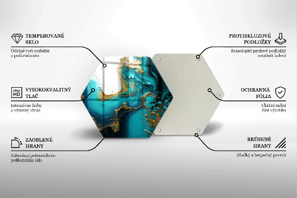 Tabla de cortar de vidrio Abstracción turquesa