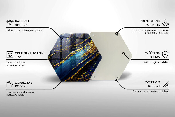 Tabla de cortar de vidrio Abstracción azul marino