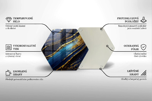 Tabla de cortar de vidrio Abstracción azul marino