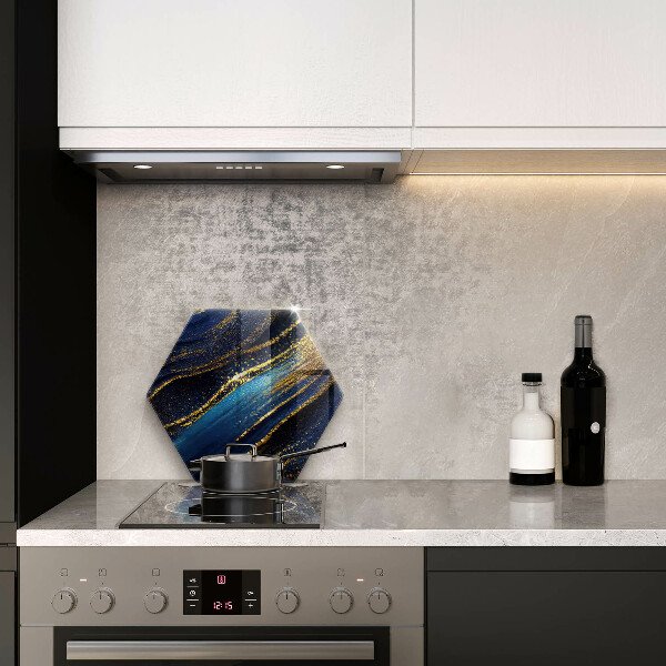 Tabla de cortar de vidrio Abstracción azul marino