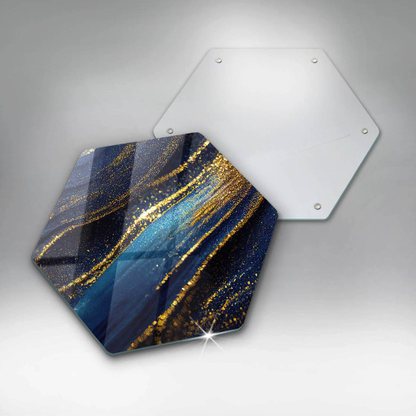 Tabla de cortar de vidrio Abstracción azul marino