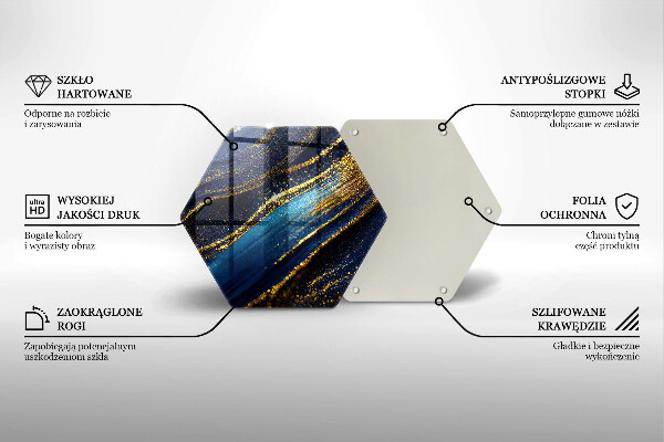 Tabla de cortar de vidrio Abstracción azul marino