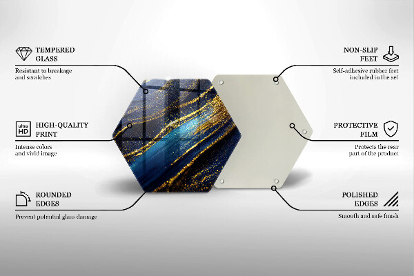 Tabla de cortar de vidrio Abstracción azul marino