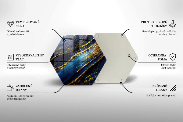 Tabla de cortar de vidrio Abstracción azul marino