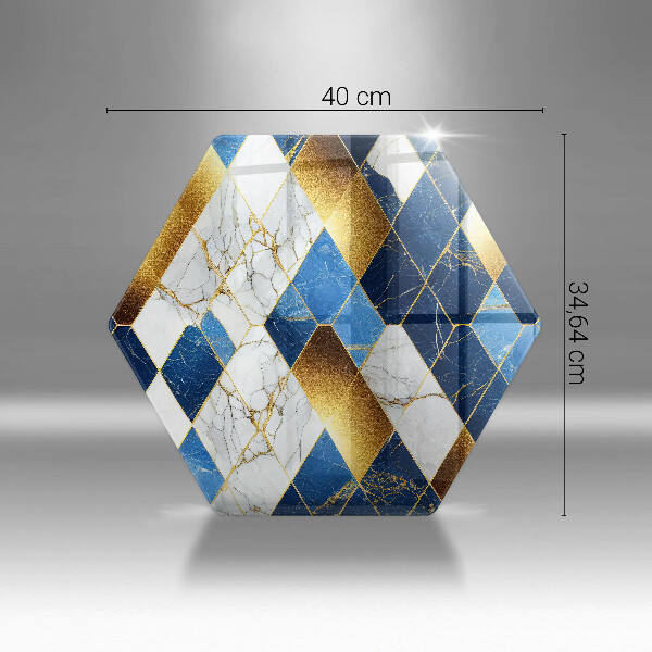 Tabla de cortar de vidrio Rombos de mármol dorado