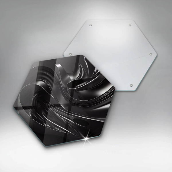 Tabla de cortar de vidrio Masa negra abstracta