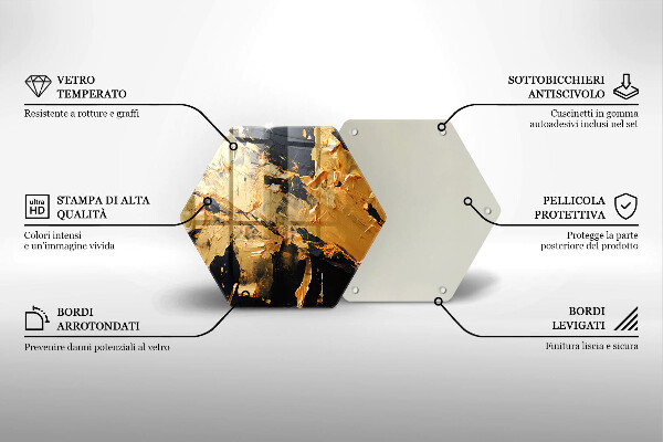 Tabla de cortar de vidrio Textura de pintura elegante