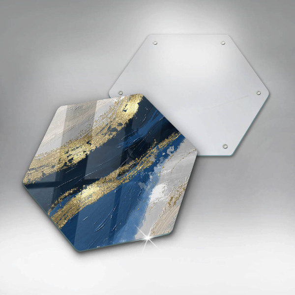 Tabla de cortar de vidrio Textura con oro