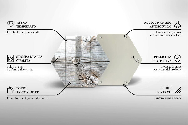 Tabla de cortar de vidrio Estructura de madera brillante