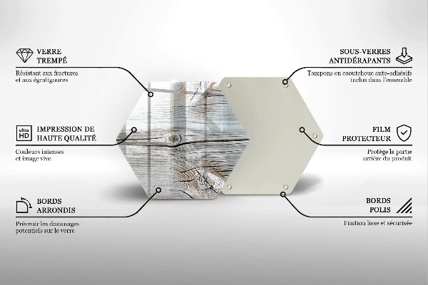 Tabla de cortar de vidrio Estructura de madera brillante